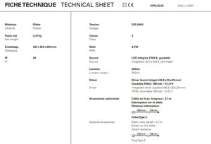 Product technical description details
